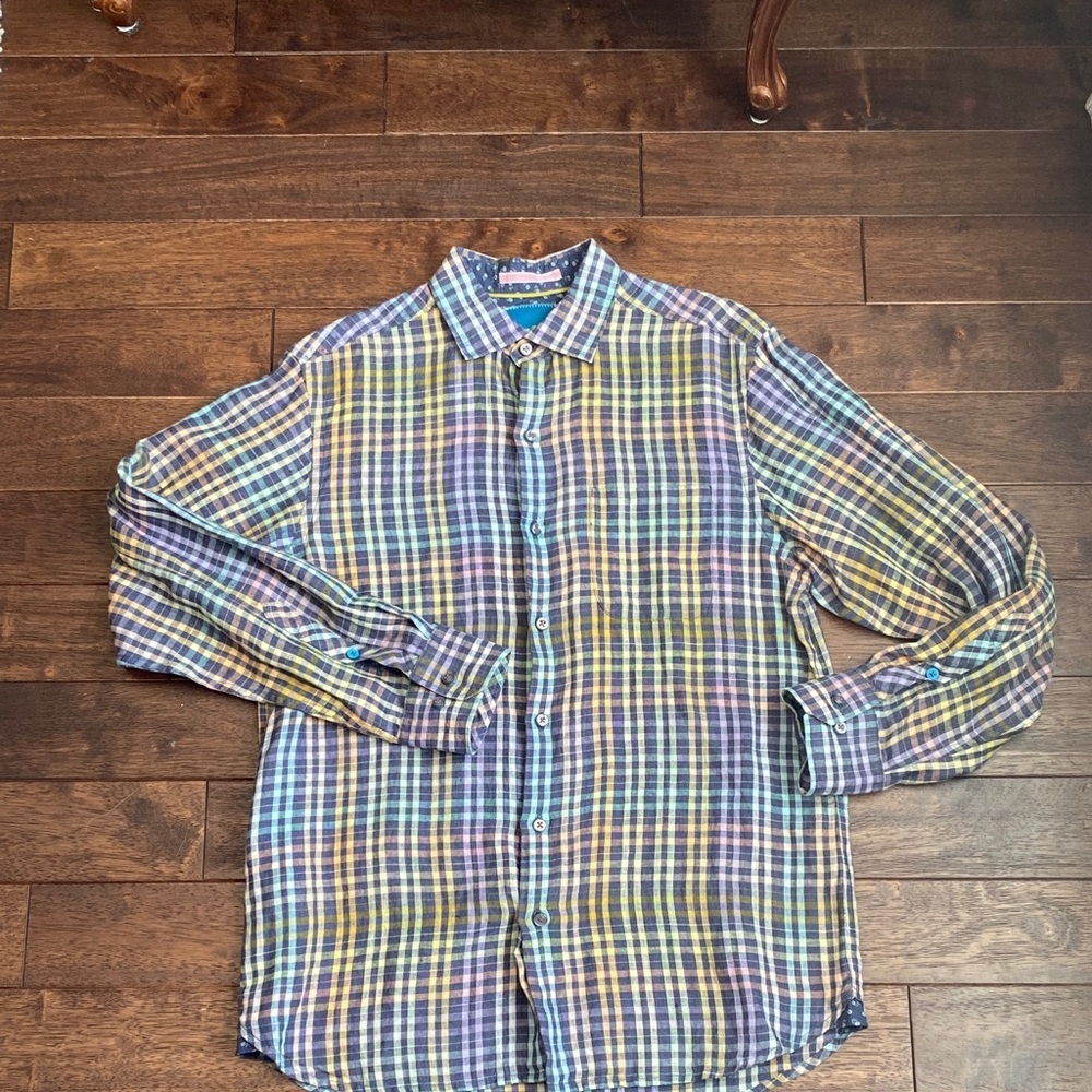 Tommy Bahama Multicolor Plaid Button Down Shirt